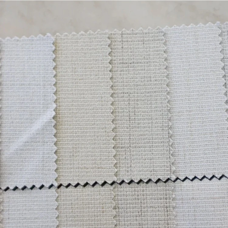 Full Blackout Linen Texture Polyester Curtain Fabric factory Full Blackout Linen Texture Polyester Curtain Fabric factory